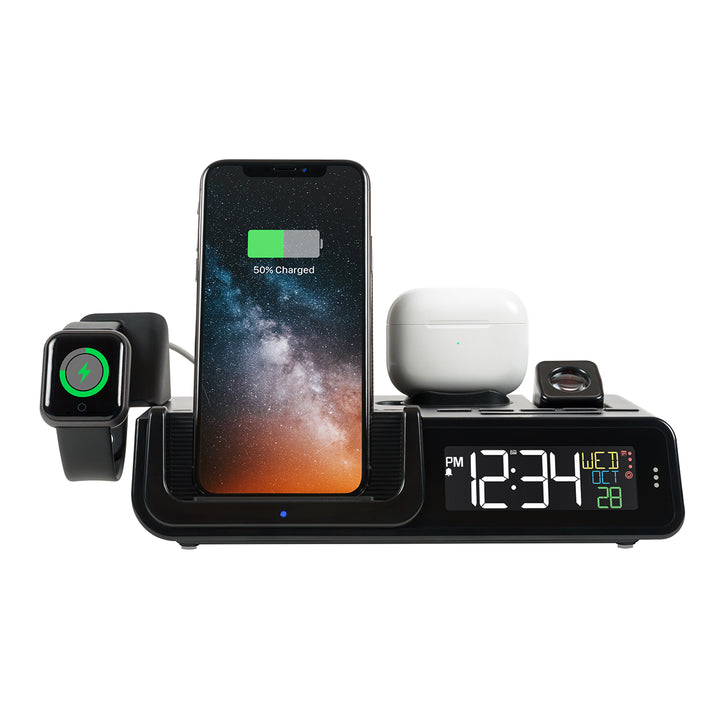 Projection Alarm Clock with Wireless Charging