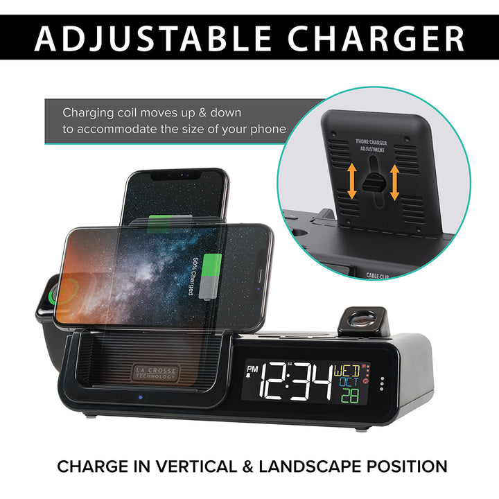 Projection Alarm Clock with Wireless Charging