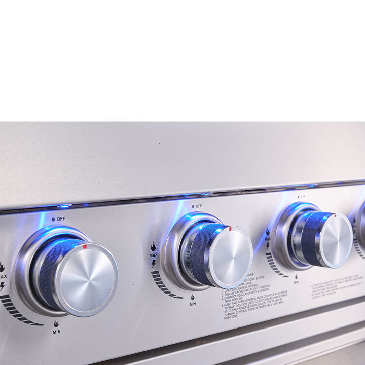 6-Burner Propane Gas Grill Island with Rotisserie and Outdoor Refrigerator