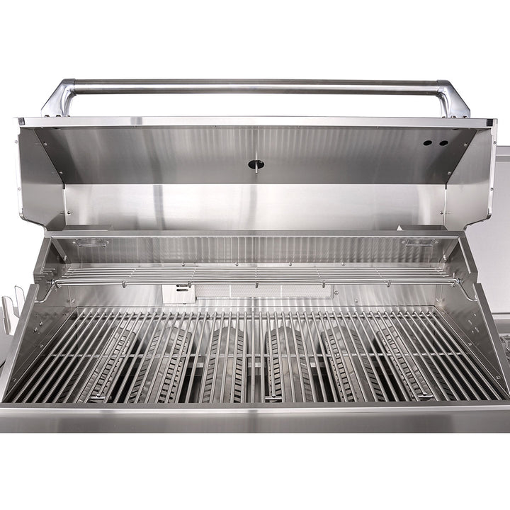 6-Burner Propane Gas Grill Island with Rotisserie and Outdoor Refrigerator