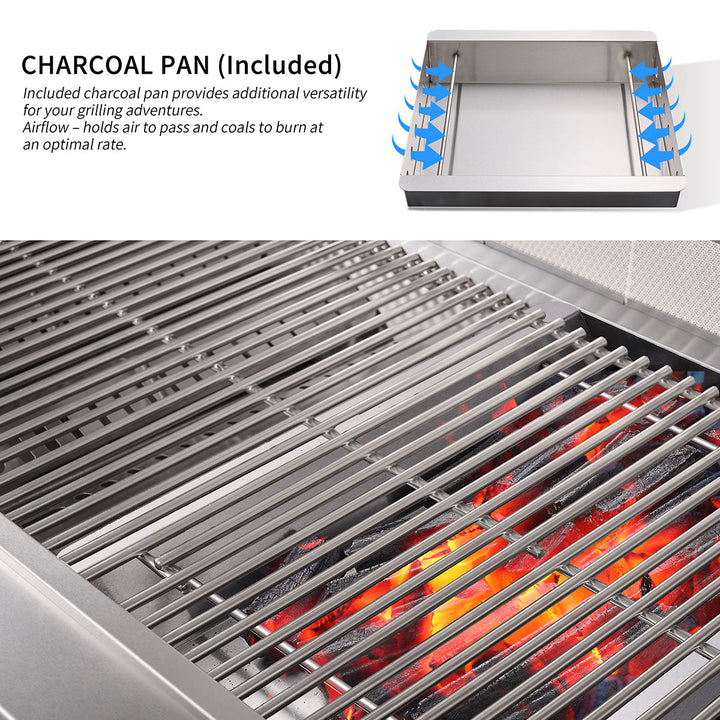 6-Burner Propane Gas Grill Island with Rotisserie and Outdoor Refrigerator