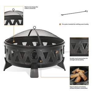 35'' Cast Stone Wood-Burning Fire Pit