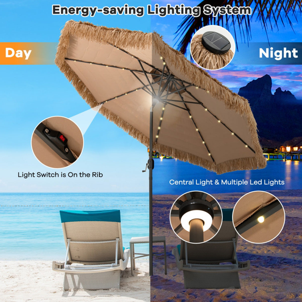 led patio umbrella switch 13 ft Double-Sided Large Rectangle Market Umbrella with 36 Lights-Wine Bring daytime shade and nighttime brilliance to your outdoor space with this solar powered cantilever umbrella Autlaycil 13 ft Solar LED