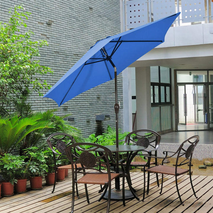 9 ft Patio Outdoor Umbrella with Crank-Orange