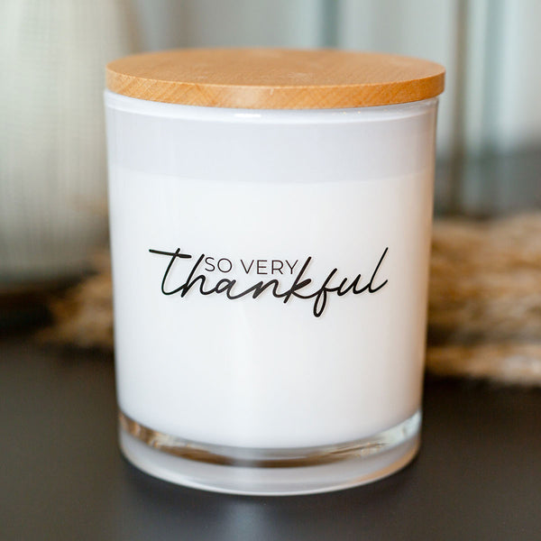 Fall Printed Candle - So Very Thankful