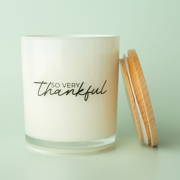 Fall Printed Candle - So Very Thankful