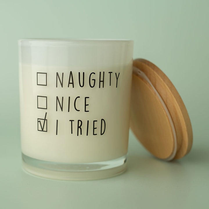 Christmas Printed Candle - Naughty Nice