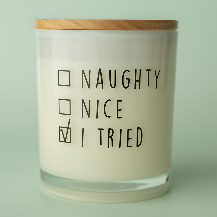 Christmas Printed Candle - Naughty Nice