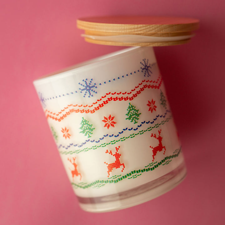 Christmas Printed Candle - Ugly Sweater Wrap