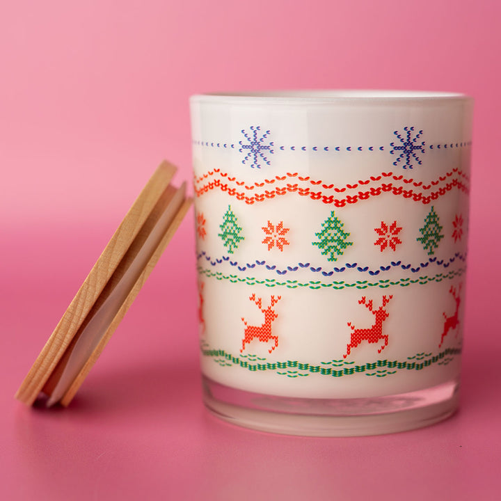 Christmas Printed Candle - Ugly Sweater Wrap