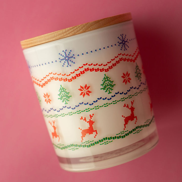 Christmas Printed Candle - Ugly Sweater Wrap