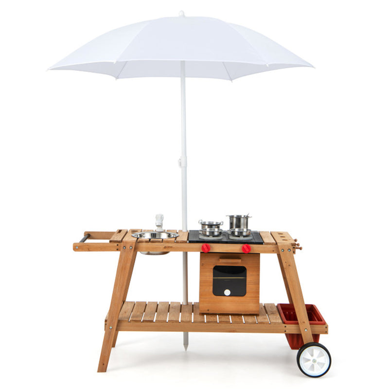 Kids Play Trolley with Sun Umbrella - Blue