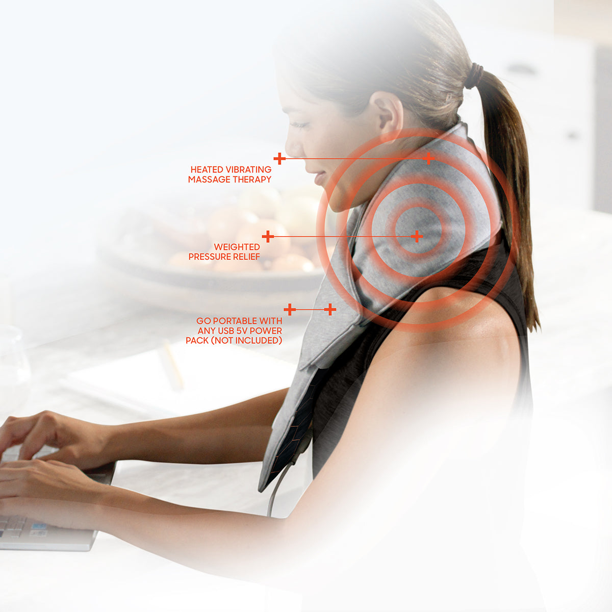 Calming Heat Copper Infused Massaging Neck Wrap by Sharper Image Calming Heat Copper Infused Massaging Neck Wrap by Sharper Image