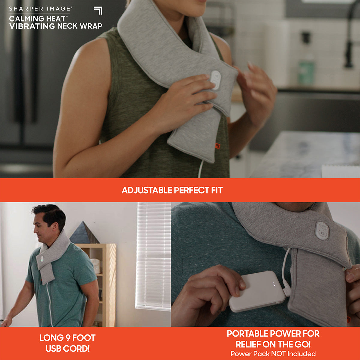 Calming Heat Copper Infused Massaging Neck Wrap by Sharper Image Calming Heat Copper Infused Massaging Neck Wrap by Sharper Image