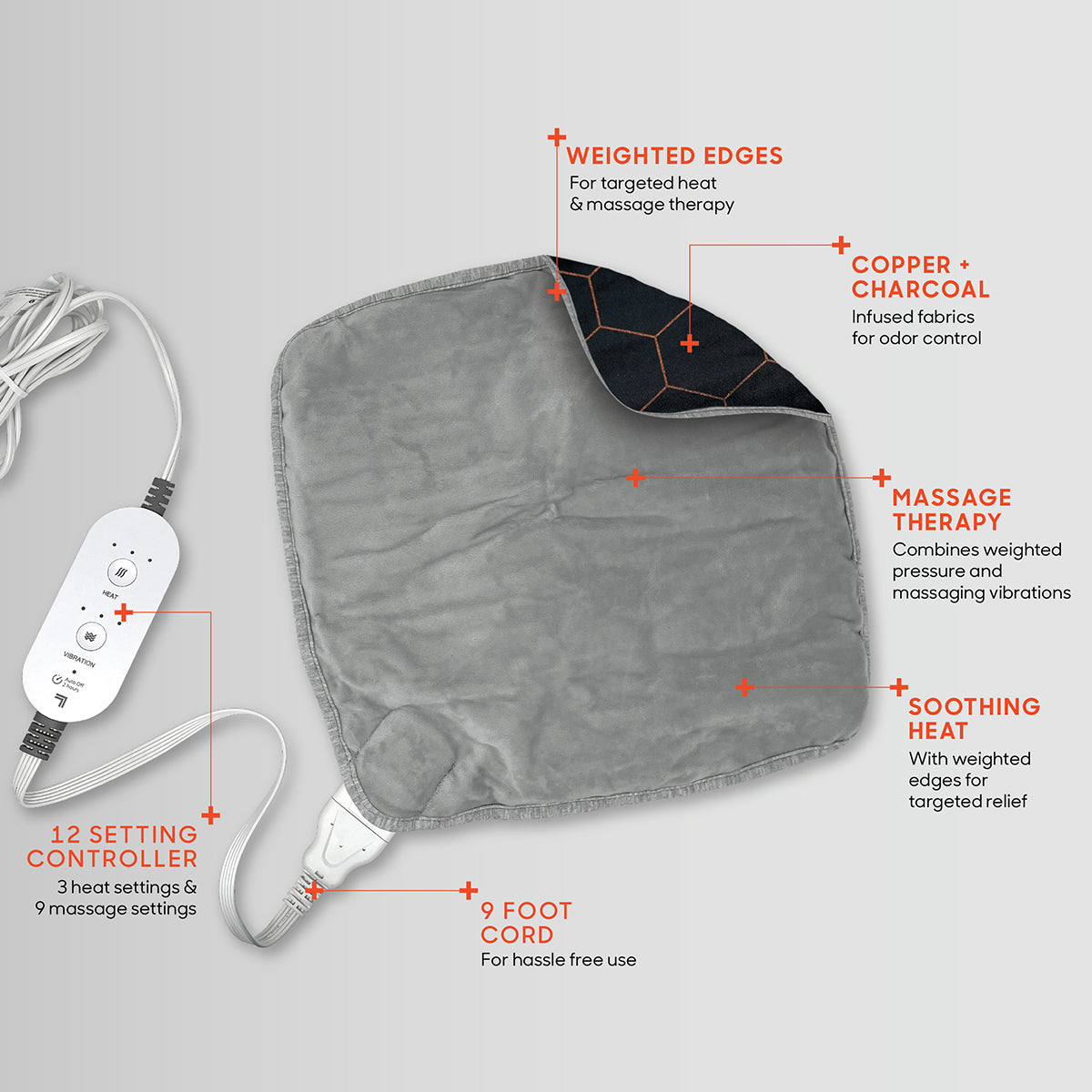 Calming Heat Copper Infused Massaging Contour Wrap by Sharper Image Calming Heat Copper Infused Massaging Contour Wrap by Sharper Image