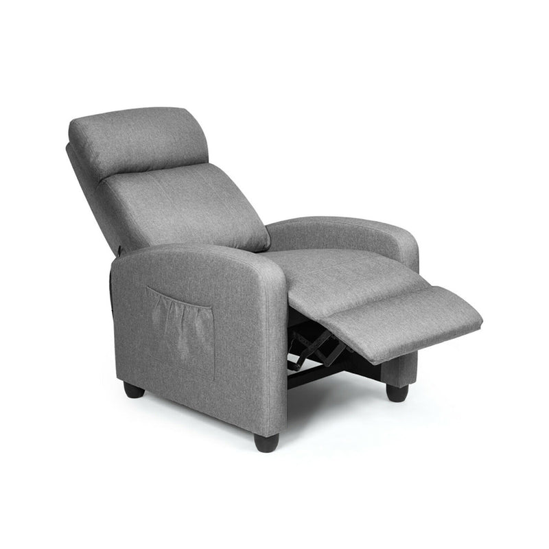Wingback Massaging Recliner Chair - Brown