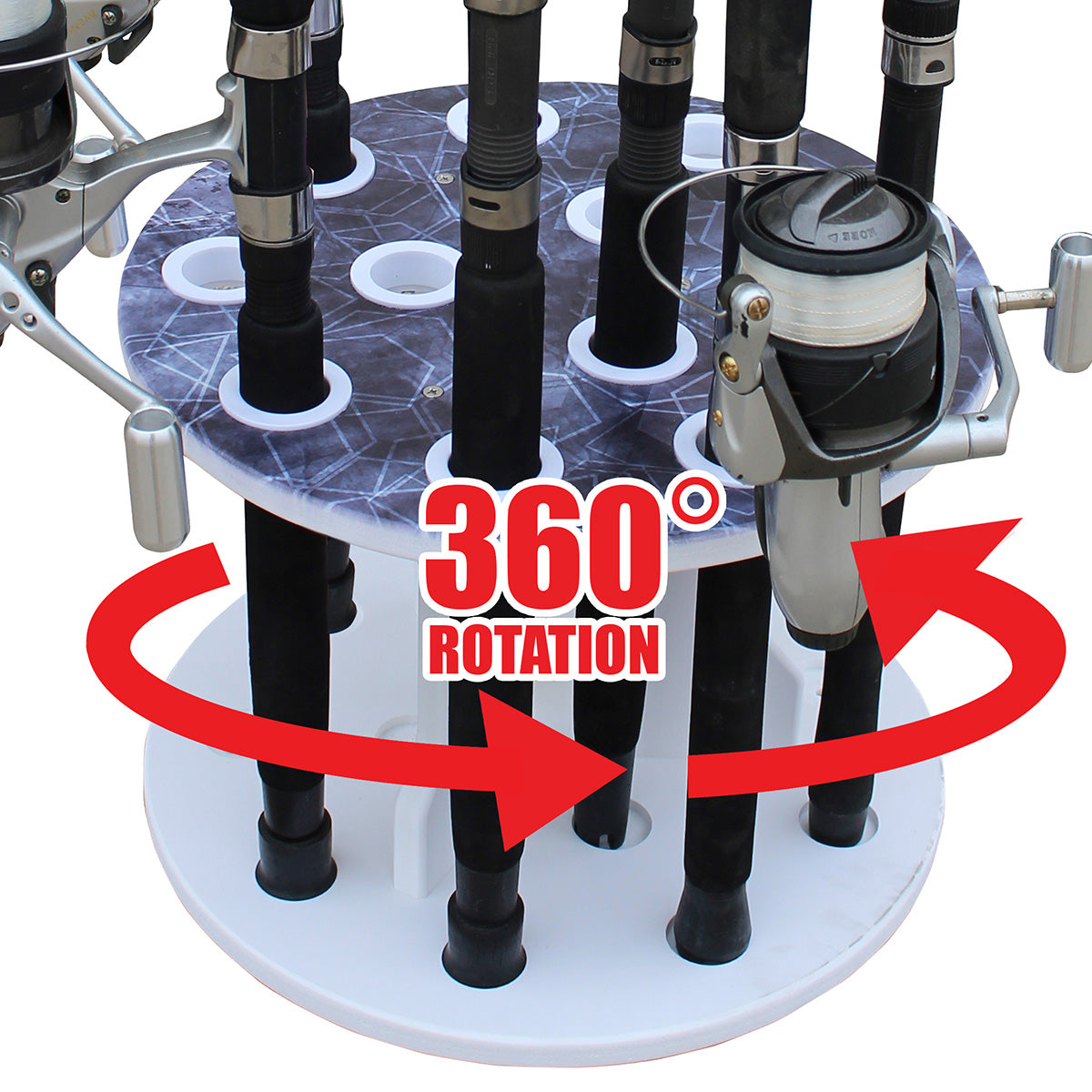 round fishing rod holder Reel Salty 12-Round Fishing Spinning Garage Rod Holder