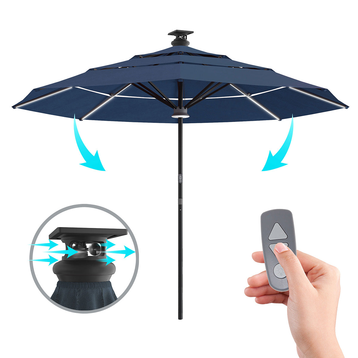 adjustable outdoor patio umbrella 11' Smart Outdoor Umbrella