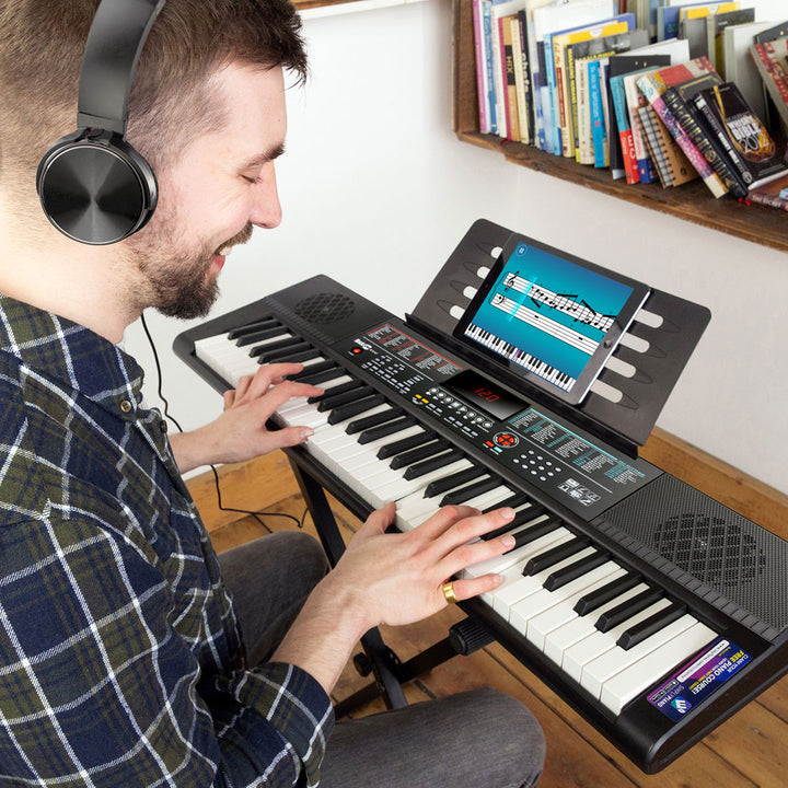 61-Key Keyboard with Stand and Headphones