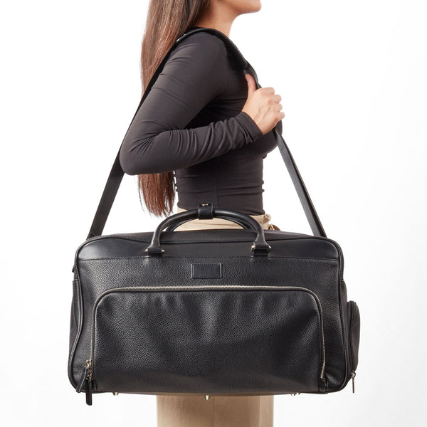 Leather Weekender Bag with Detachable Shoulder Strap