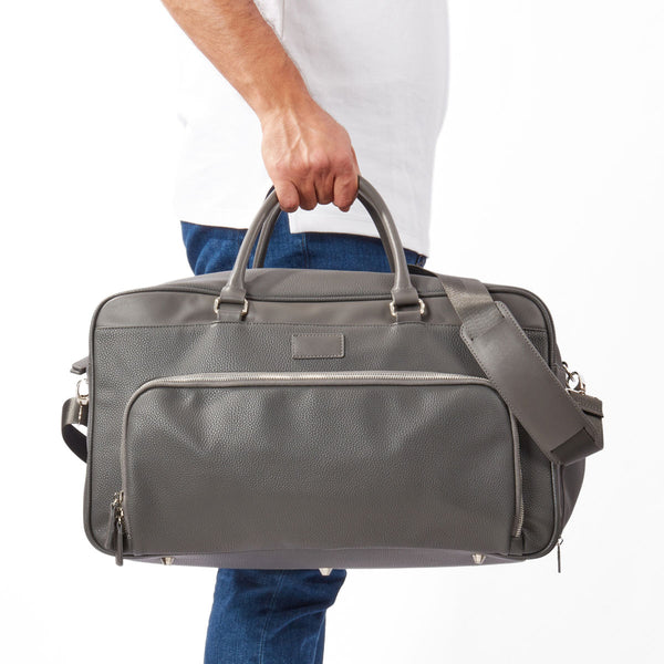 Leather Weekender Bag with Detachable Shoulder Strap