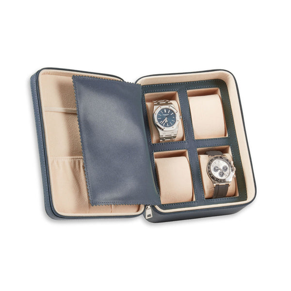 Leather Four Watch and Accessory Travel Watch Case