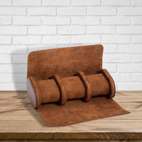 Genuine Leather Watch Roll for 3 Watches