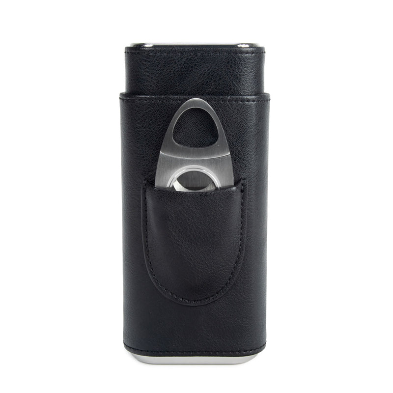 Brouk & Co Ashton 3 Cigar Leather Case with Cutter