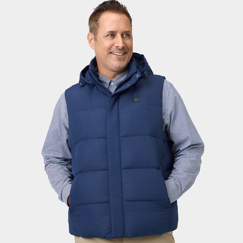 Men's Heated Lightweight Down Vest - Black - XL