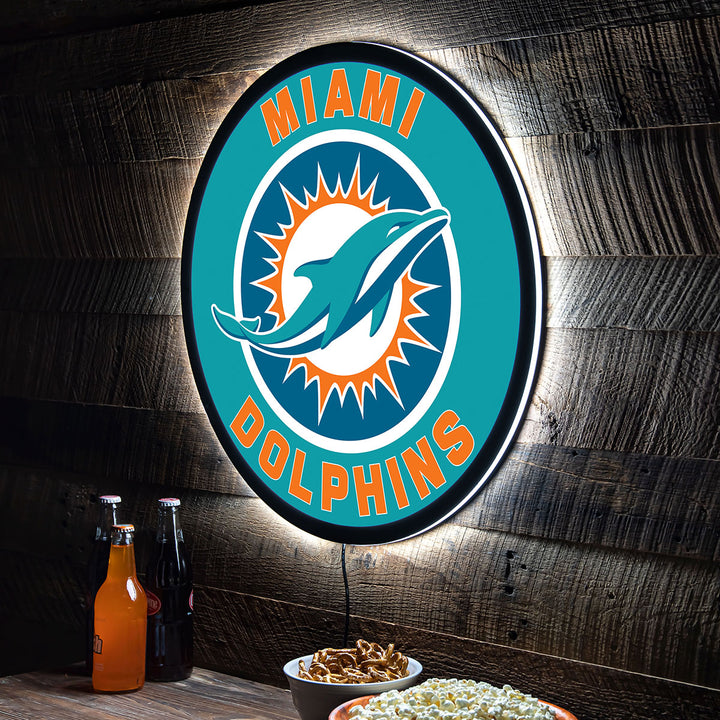 NFL Backlit Full Edge Round Wall Sign