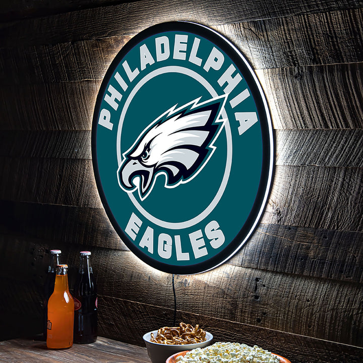 NFL Backlit Full Edge Round Wall Sign