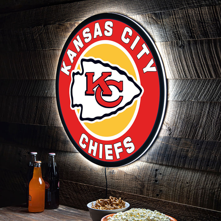 NFL Backlit Full Edge Round Wall Sign