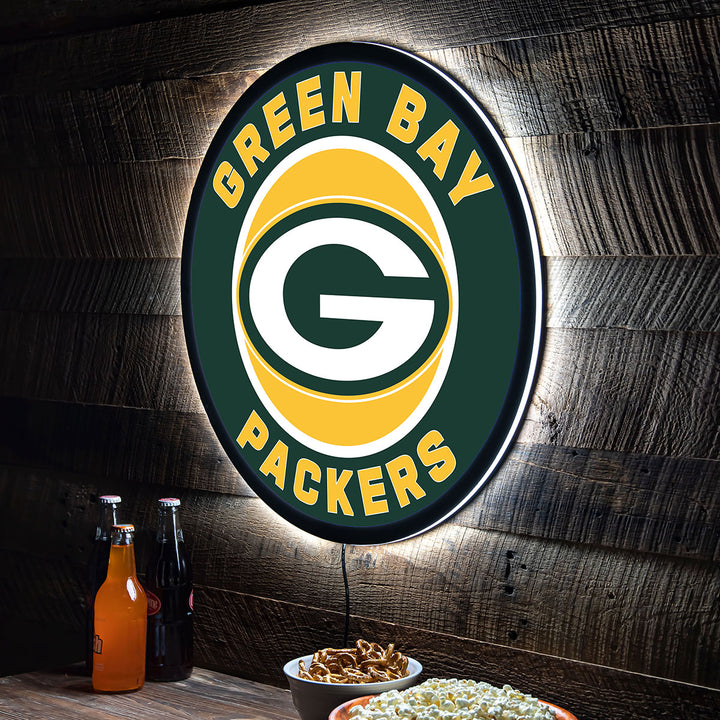 NFL Backlit Full Edge Round Wall Sign