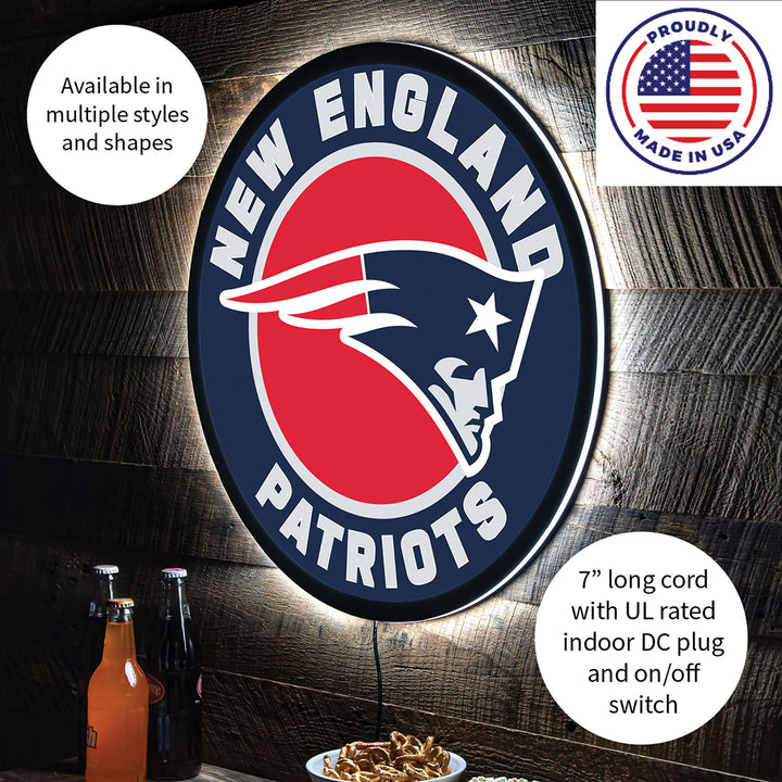 NFL Backlit Full Edge Round Wall Sign