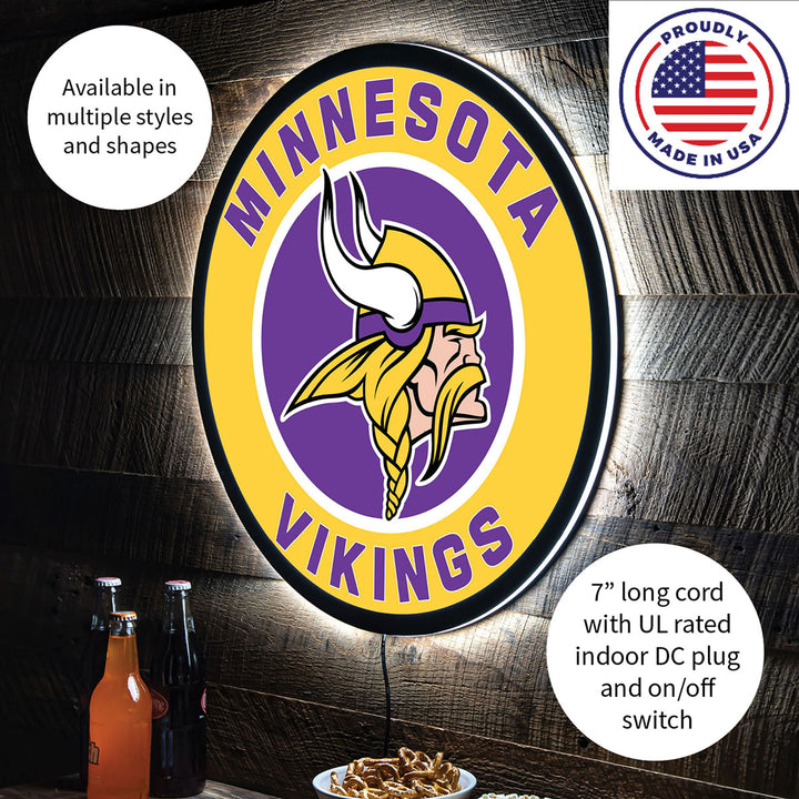 NFL Backlit Full Edge Round Wall Sign