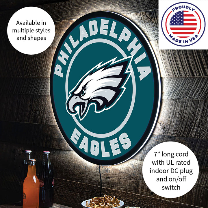 NFL Backlit Full Edge Round Wall Sign