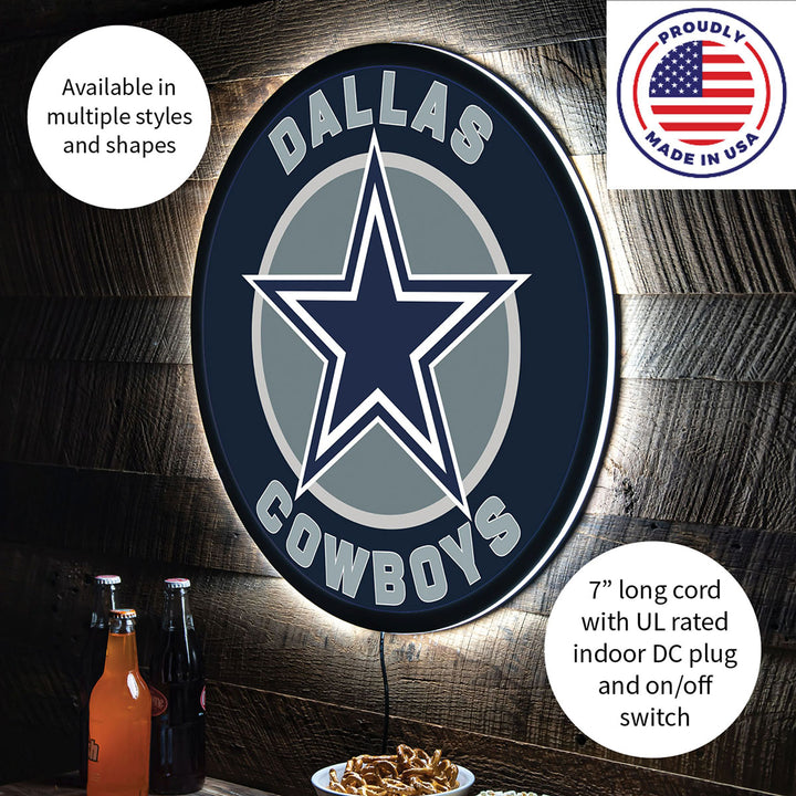 NFL Backlit Full Edge Round Wall Sign