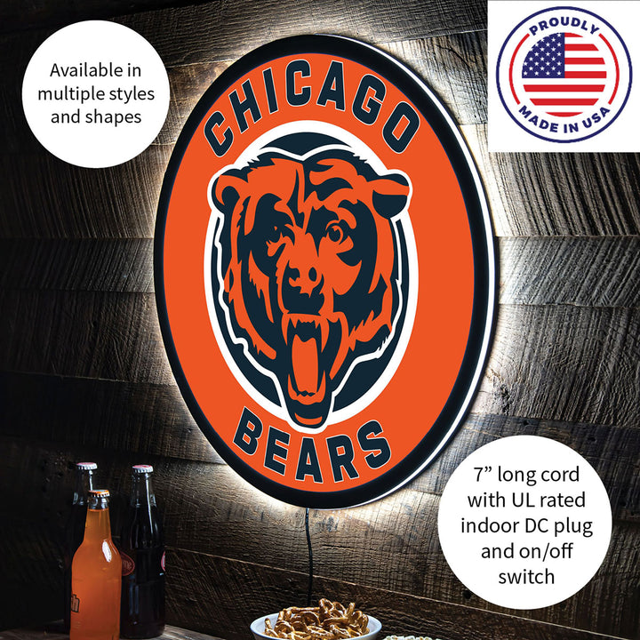 NFL Backlit Full Edge Round Wall Sign