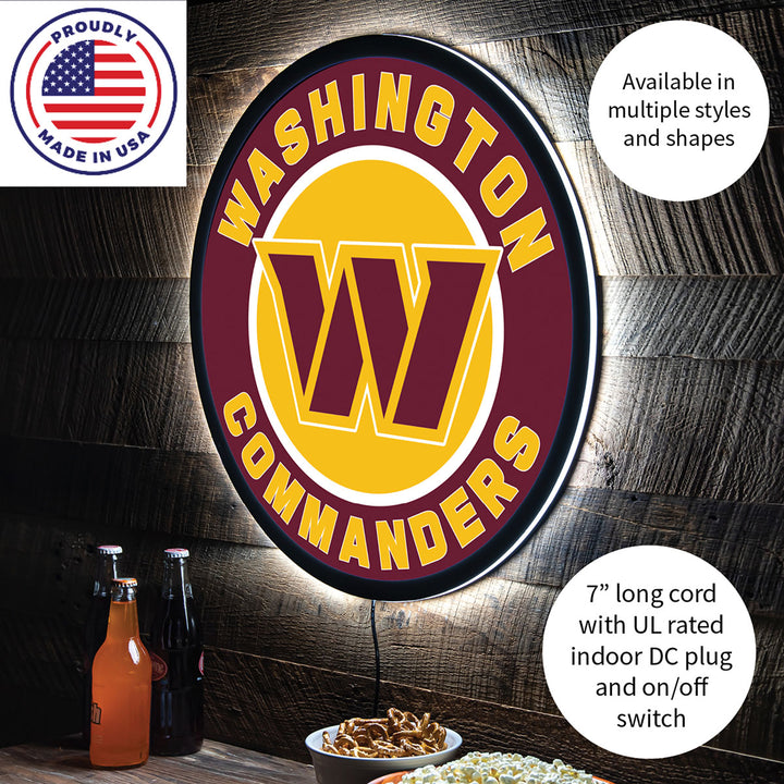 NFL Backlit Full Edge Round Wall Sign