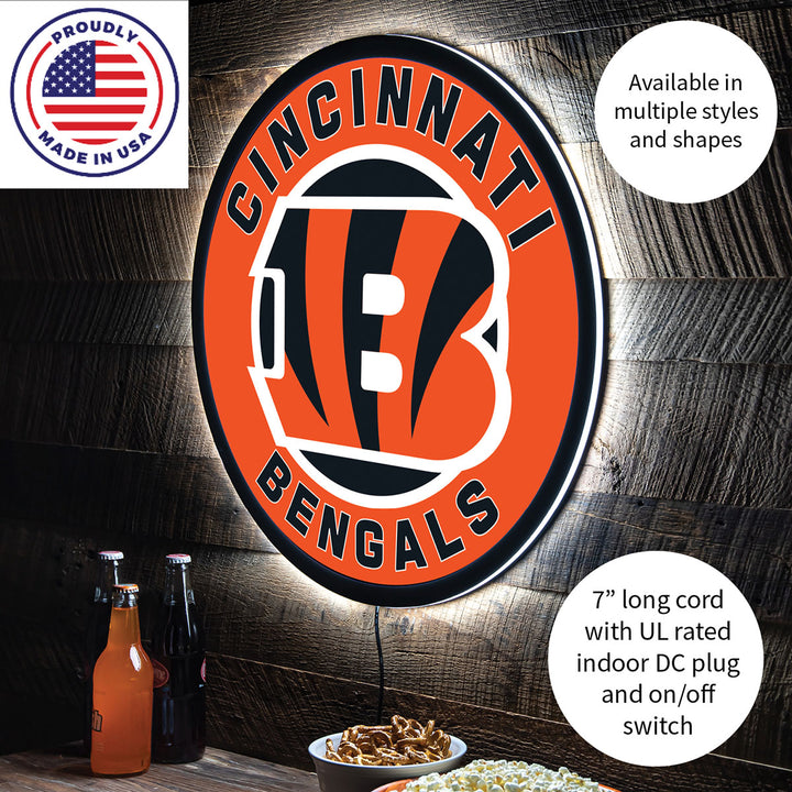 NFL Backlit Full Edge Round Wall Sign