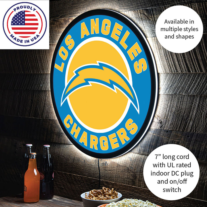 NFL Backlit Full Edge Round Wall Sign