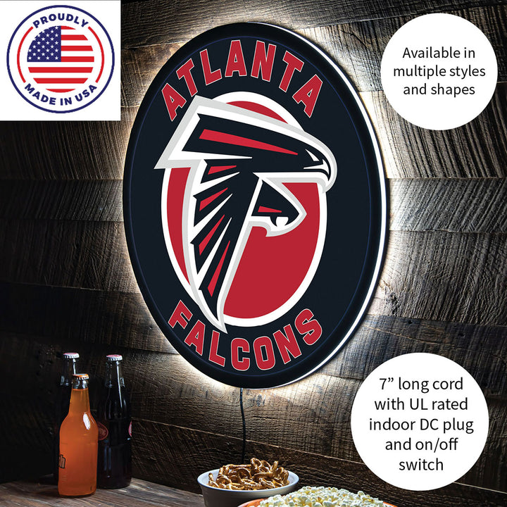 NFL Backlit Full Edge Round Wall Sign