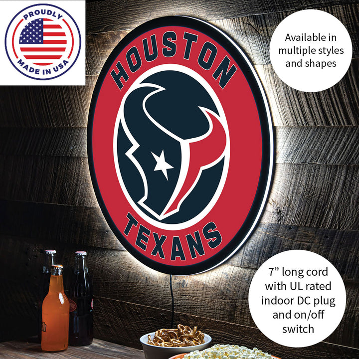 NFL Backlit Full Edge Round Wall Sign