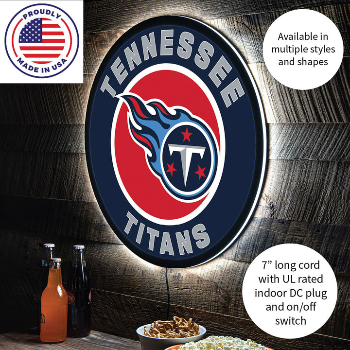 NFL Backlit Full Edge Round Wall Sign