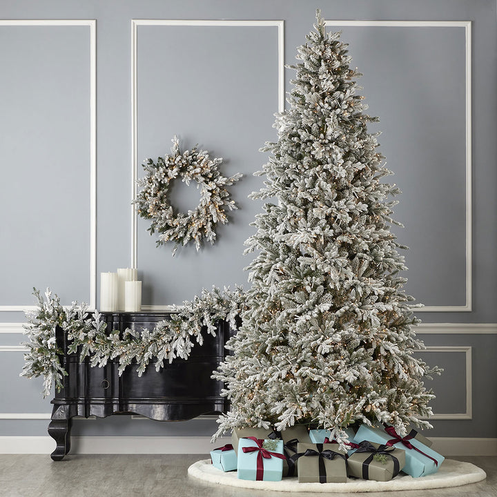 7.5' Flocked Pine Christmas Tree