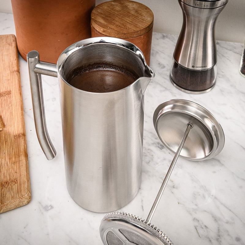 Double Walled Brushed Stainless Steel French Press - 23 oz