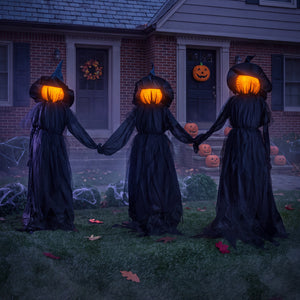 Lighted Outdoor Witch Stakes (Set of 3)