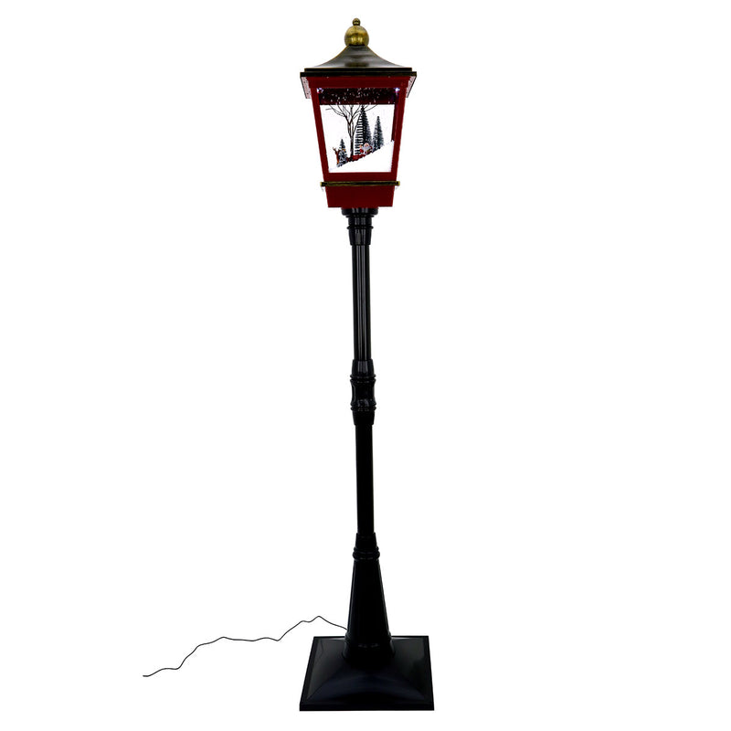 72'' Snowing Lamp Post - Santa