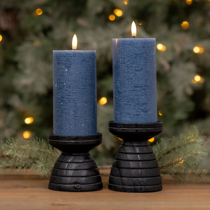 Flameless Pillar Candle -Green