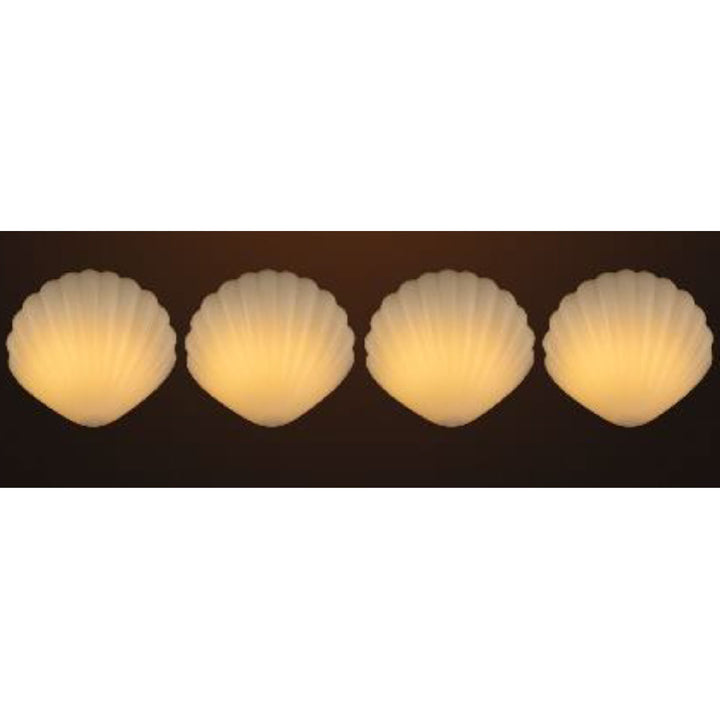 Shell Solar Powered Deck Lights (Set of 4)